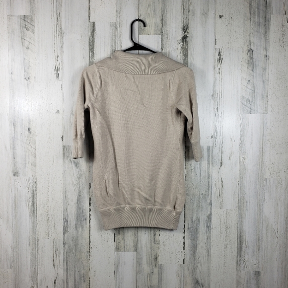 LL bean light tan 3/4 sleeve sweater, cashmere silk blend women's size XS - Picture 3 of 8